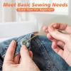 imageCoquimbo Sewing Kit for Adults Kids Beginner Traveler Portable Sewing Supplies Contains Soft Tape Measure Scissors Thimble Thread Sewing Needles Beige MBlack