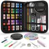 imageCoquimbo Sewing Kit for Adults Kids Beginner Traveler Portable Sewing Supplies Contains Soft Tape Measure Scissors Thimble Thread Sewing Needles Beige MBlack