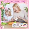 imageCoquimbo Sewing Kit for Adults Kids Beginner Traveler Portable Sewing Supplies Contains Soft Tape Measure Scissors Thimble Thread Sewing Needles Beige MWhiteMom