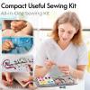 imageCoquimbo Sewing Kit for Adults Kids Beginner Traveler Portable Sewing Supplies Contains Soft Tape Measure Scissors Thimble Thread Sewing Needles Beige MGray