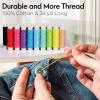 imageCoquimbo Sewing Kit for Adults Kids Beginner Traveler Portable Sewing Supplies Contains Soft Tape Measure Scissors Thimble Thread Sewing Needles Beige MWhite