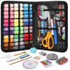 imageCoquimbo Sewing Kit for Adults Kids Beginner Traveler Portable Sewing Supplies Contains Soft Tape Measure Scissors Thimble Thread Sewing Needles Beige MBlack