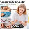 imageCoquimbo Sewing Kit for Adults Kids Beginner Traveler Portable Sewing Supplies Contains Soft Tape Measure Scissors Thimble Thread Sewing Needles Beige MBlack