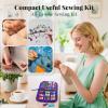 imageCoquimbo Sewing Kit for Adults Kids Beginner Traveler Portable Sewing Supplies Contains Soft Tape Measure Scissors Thimble Thread Sewing Needles Beige MPurple