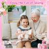 imageCoquimbo Sewing Kit for Adults Kids Beginner Traveler Portable Sewing Supplies Contains Soft Tape Measure Scissors Thimble Thread Sewing Needles Beige MWhiteGrandma