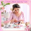 imageCoquimbo Sewing Kit for Adults Kids Beginner Traveler Portable Sewing Supplies Contains Soft Tape Measure Scissors Thimble Thread Sewing Needles Beige MWhiteMom
