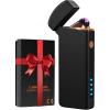 imageCoquimbo Gifts for Dad Men Him Electric Lighter Mens Dad Birthday Gifts Rechargeable Windproof Flameless Dual Arc Plasma Lighters for Household Candle Incense FireplaceBlack