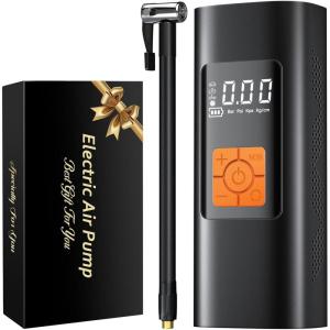 imageCoquimbo Bike Pump Tire Inflator Portable Air Compressor 150PSI Electric Air Pump for Car Tires Cordless Car Accessories Bike Motorcycle Pump Birthday Dad Gifts for Men Him OrangeOrange
