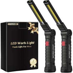 imageCoquimbo Tool Gifts for Men Rechargeable LED Work Lights Grill Light with Magnetic Base 5 Modes 360 Rotate Mens Birthday Gifts for Dad Husband Grandpa Boyfriend 4 Pack GreenBlack