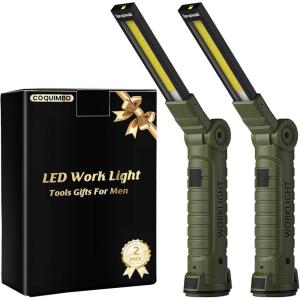 imageCoquimbo Tool Gifts for Men Rechargeable LED Work Lights Grill Light with Magnetic Base 5 Modes 360 Rotate Mens Birthday Gifts for Dad Husband Grandpa Boyfriend 4 Pack GreenGreen