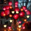 imageCoquimbo 4th of July Decorations Flag Lights Patriotic String Lights Battery Operated 10FT 30 LED Fairy Lights Fourth of July Decor for Home Indoor Outdoor Memorial Independence DayHeart