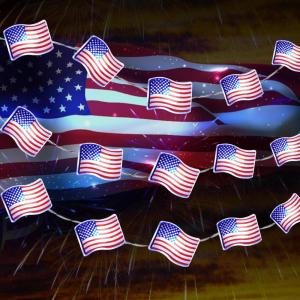 imageCoquimbo 4th of July Decorations Flag Lights Patriotic String Lights Battery Operated 10FT 30 LED Fairy Lights Fourth of July Decor for Home Indoor Outdoor Memorial Independence DayFlags