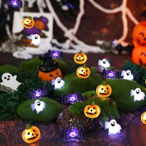 imageCoquimbo 4th of July Decorations Flag Lights Patriotic String Lights Battery Operated 10FT 30 LED Fairy Lights Fourth of July Decor for Home Indoor Outdoor Memorial Independence DayPumpkin Bat Ghost