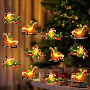 imageCoquimbo Christmas Lights Indoor Decorations 10FT 30 LED Santa Claus Sleigh Christmas Tree String Lights Fairy Lights for Home Decor Xmas Tree Indoor Outdoor Holiday Party DecorationsSleigh