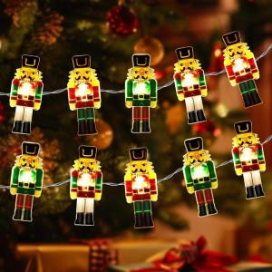 imageCoquimbo Christmas Lights Indoor Decorations 10FT 30 LED Santa Claus Sleigh Christmas Tree String Lights Fairy Lights for Home Decor Xmas Tree Indoor Outdoor Holiday Party DecorationsNutcracker